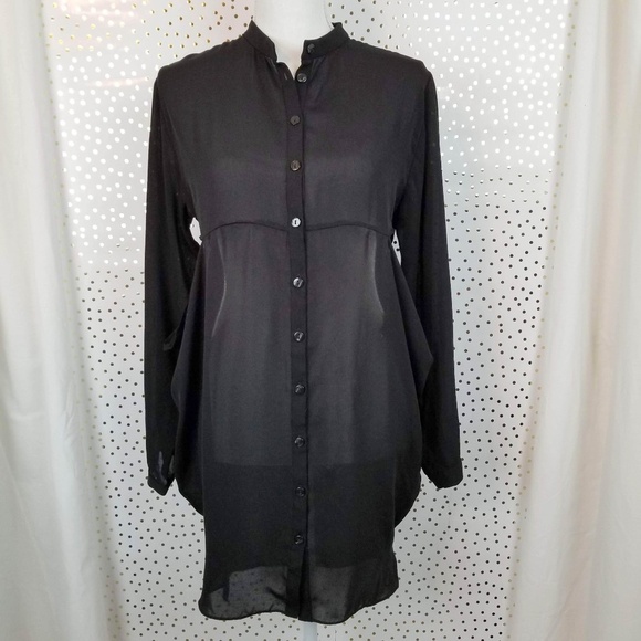 UO Silence & Noise Sheer Button Up Cut-Out Dress - Picture 1 of 8